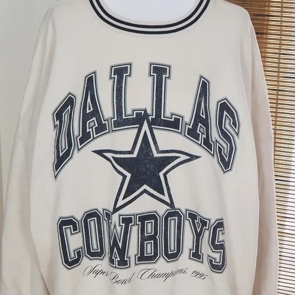 Abercrombie & Fitch NFL Dallas Cowboys Retro Sweatshirt Sz Large Oversized 1995 - Picture 2 of 12